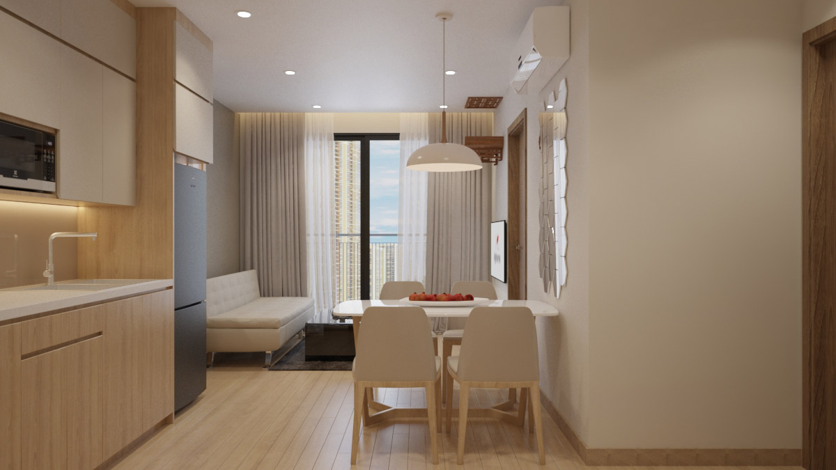 Căn hộ 2 phòng ngủ theo thiết kế Singapore