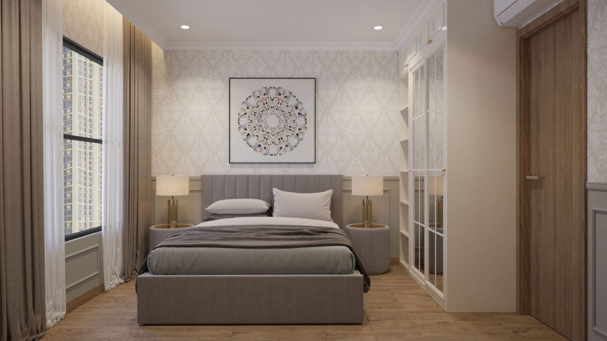 Phòng ngủ mang thiết kế cổ điển và tinh tế
