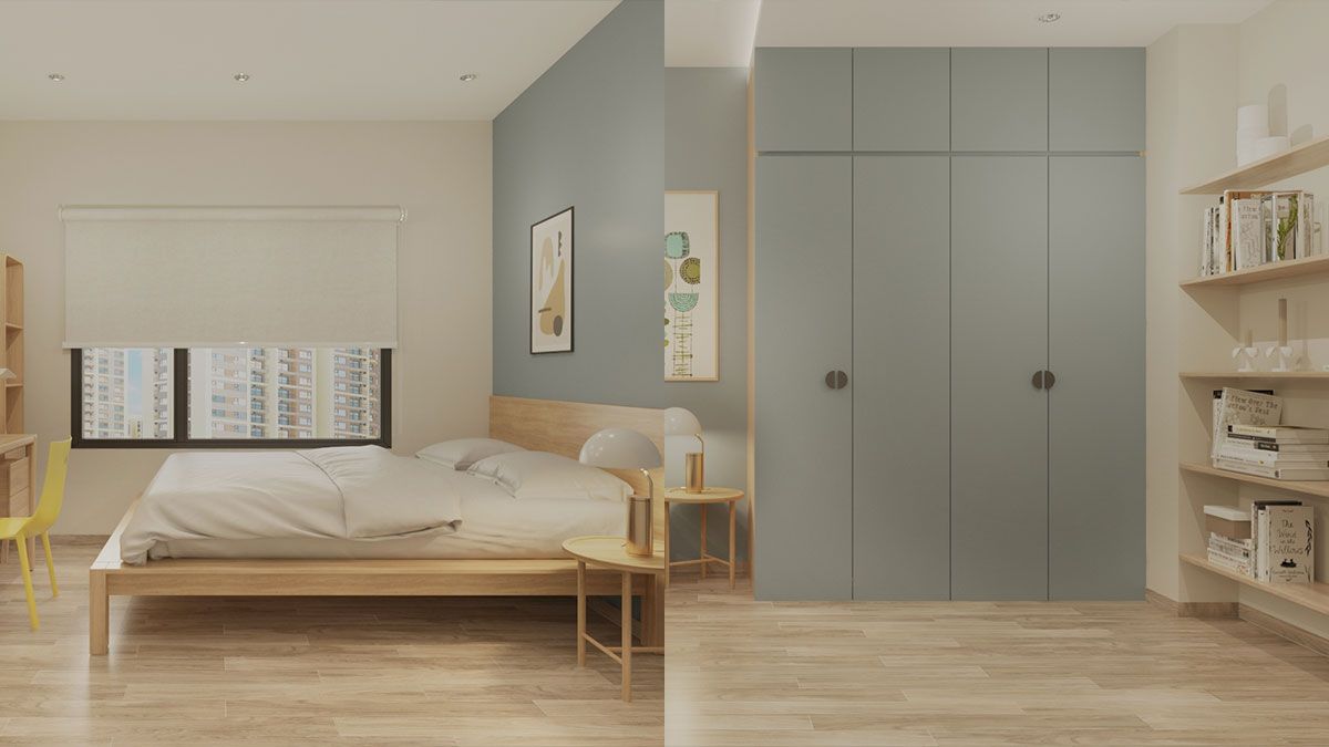 Các chất liệu gỗ màu sắc dịu nhẹ phối hợp nhau trong căn hộ phong cách Bắc Âu