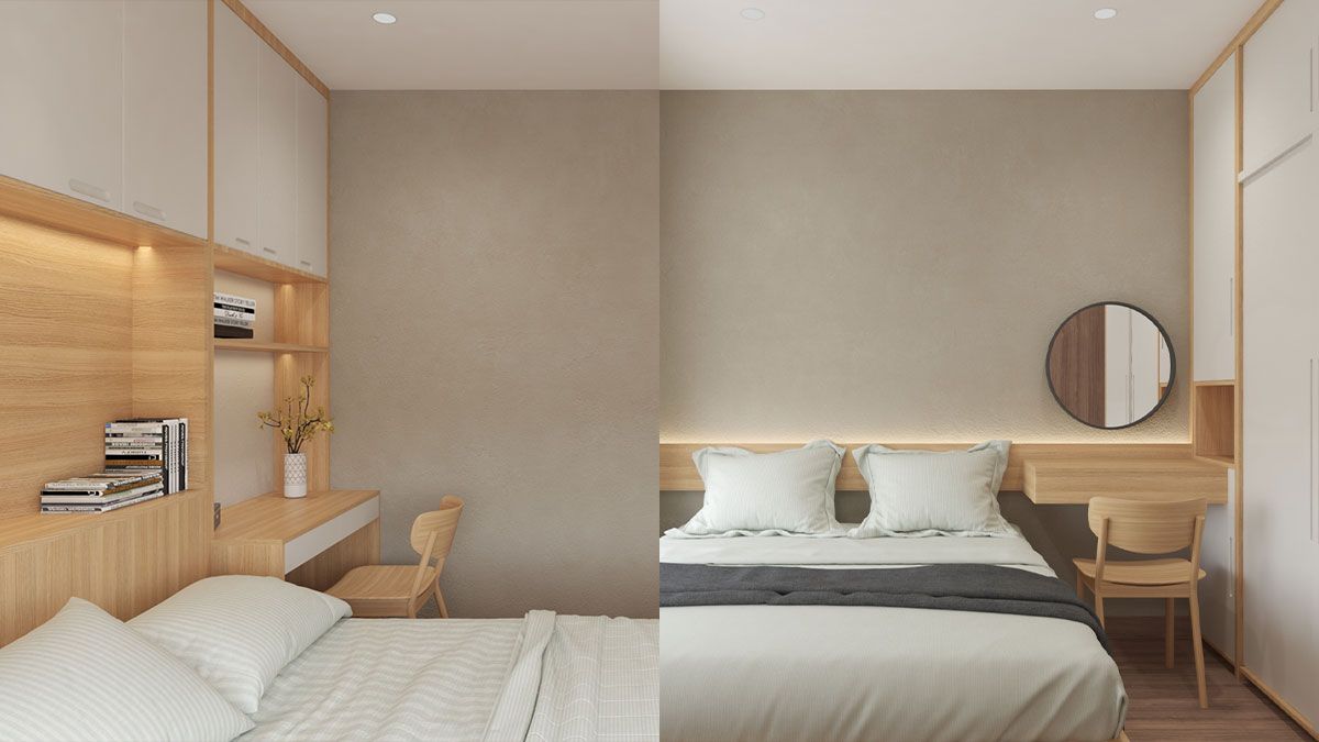 Thiết kế 2 phòng ngủ phong cách Nhật Bản