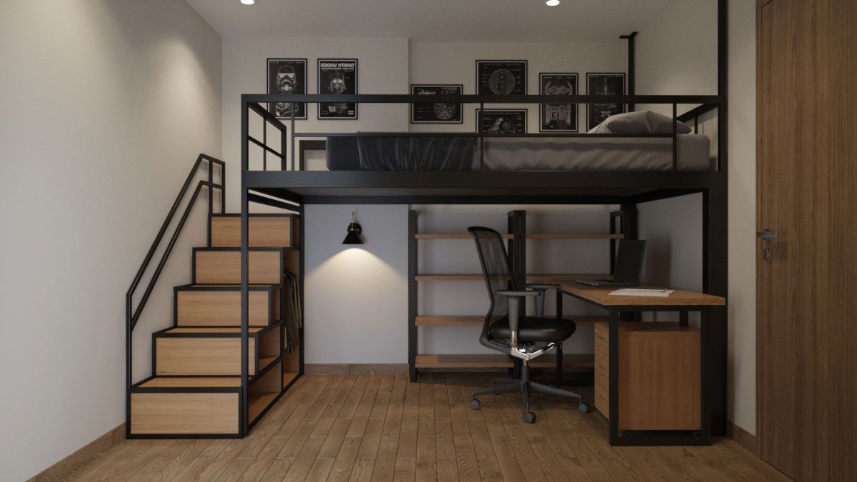 Phòng ngủ nhỏ được thiết kế để tiết kiệm không gian