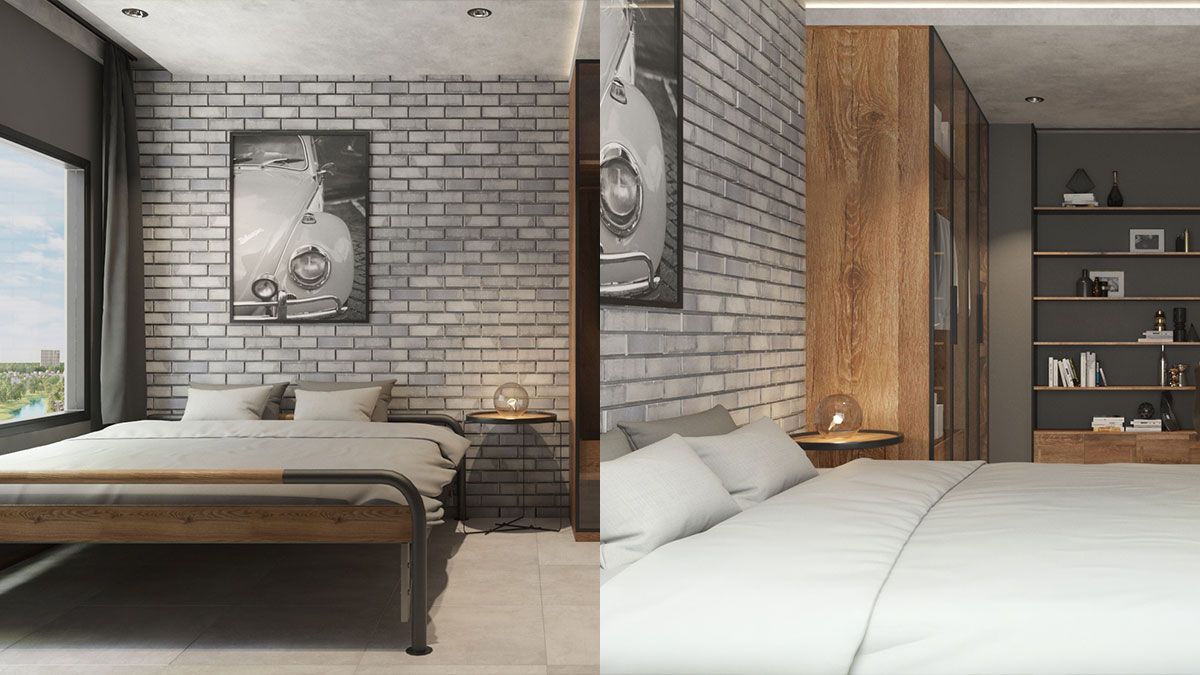 Giường với thiết kế nhẹ nhàng giúp cân bằng không gian