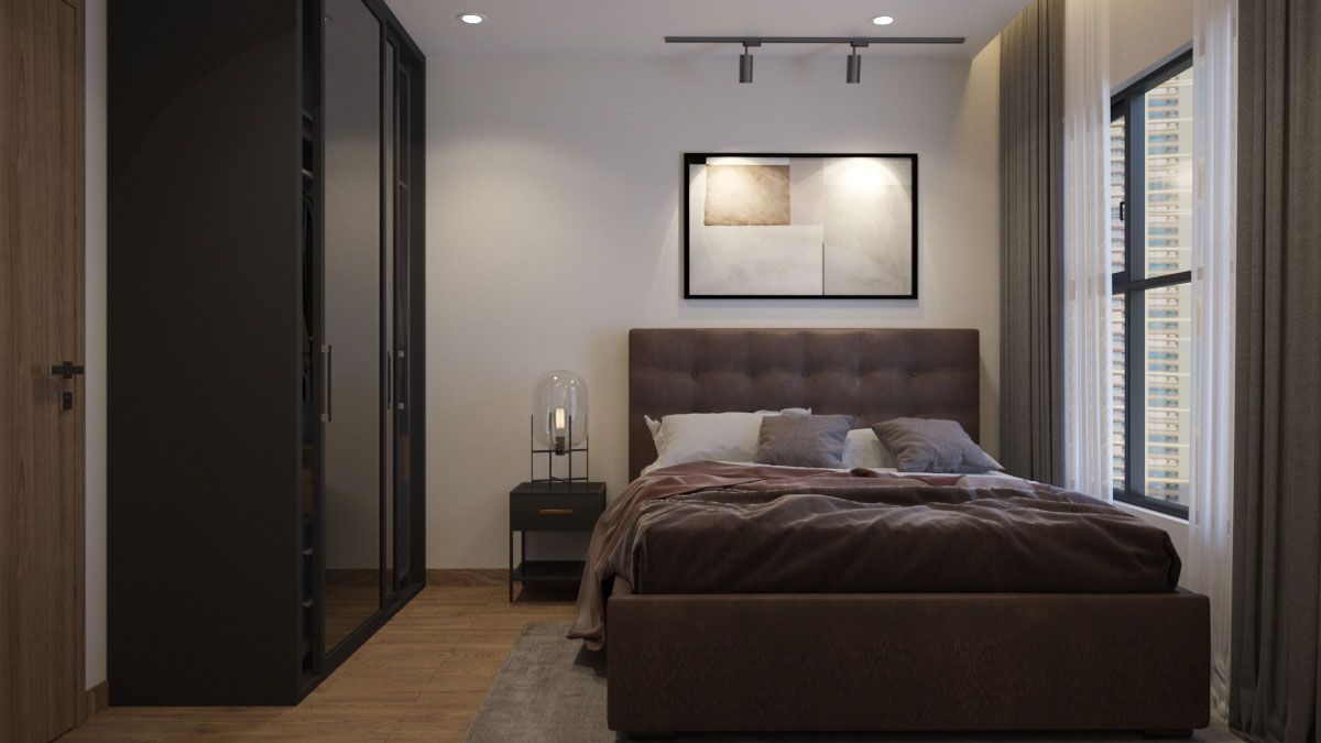 Phòng ngủ với thiết kế nội thất phong cách công nghiệp