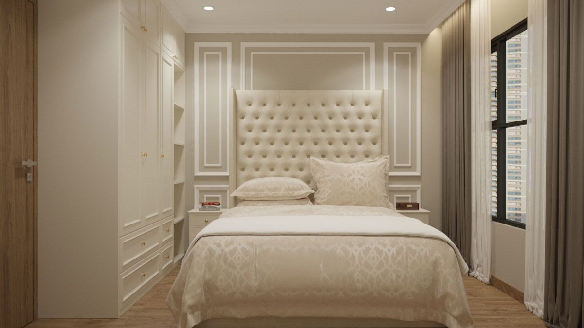 Phòng ngủ với thiết kế nội thất phong cách tân cổ điển
