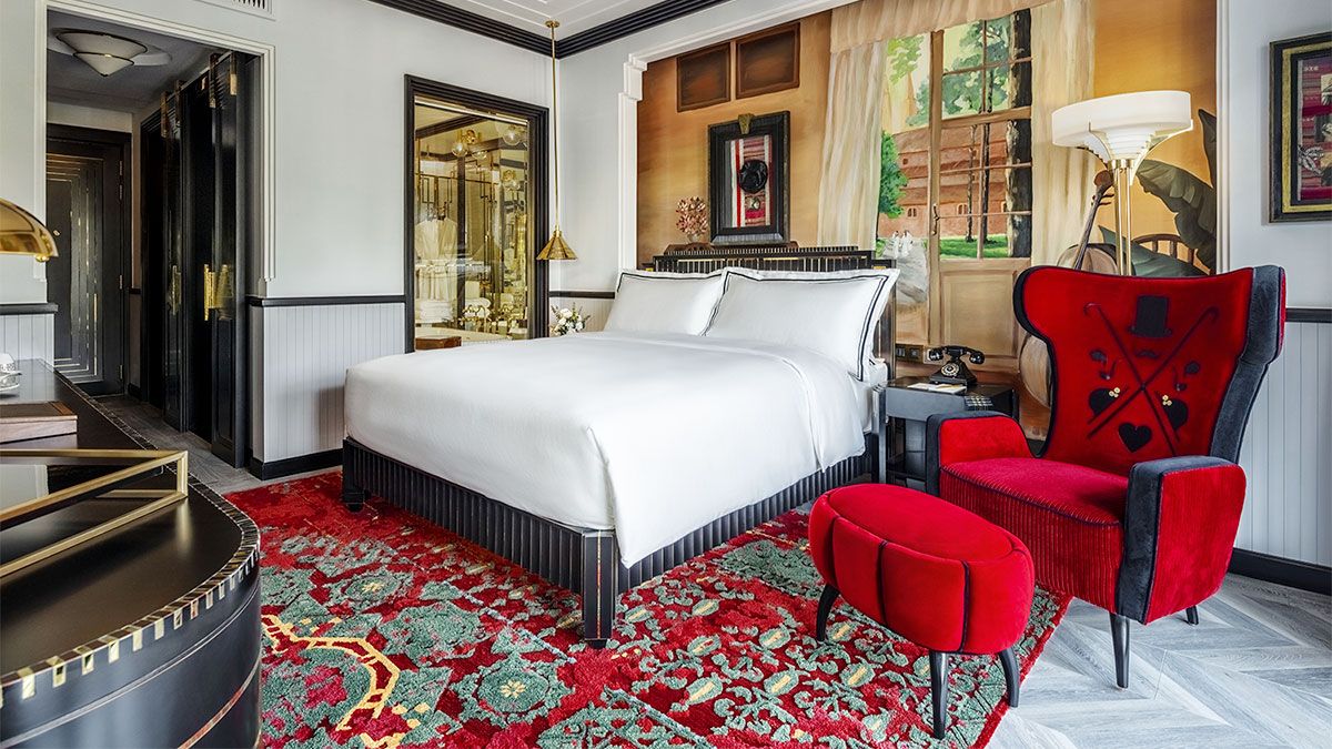 Một góc phòng khách sạn Capella Hà Nội nổi tiếng thiết kế theo phong cách Indochine. Nguồn: sưu tầm